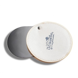 Miroir de poche rond mini en alliage de zinc doré, personnalisable au laser, logo sur un seul côté, vente en gros - Product Image 6