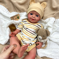 Yumuşak Silikon Anatomik Olarak Doğru Reborn Bebekler 45 cm Erkek Özel Gerçekçi Açık Ağızlı Yenidoğan Bebek ODM Tasarımı Kabul Edilir