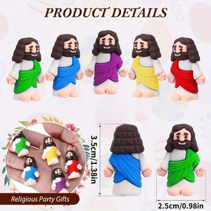 Figurines de Jésus en PVC, design original, mini format de poche, imprimées en typographie, pour jeu de <span class=keywords><strong>cache</strong></span>-<span class=keywords><strong>cache</strong></span>, Pâques et fêtes religieuses, vente en gros - Product Image 2
