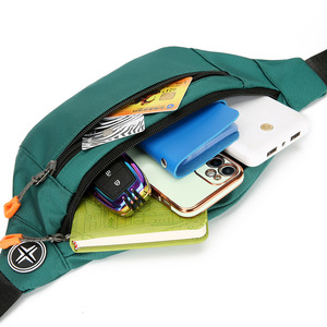 Bolso de cintura de tela Oxford, bolso cruzado verde resistente al agua para uso diario - Product Image 3