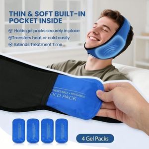 Bolsa de Compresión Reutilizable para Terapia Fría y Caliente para TMJ y Cirugías de Cabeza - Ajustable, Flexible, Sin Necesidad de Microondas - Product Image 3