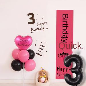 خلفية قماش معلقة على شكل وردة حمراء وصديقة للفتيان والفتيات ، مستلزمات تخطيط لحفلات الأطفال ، صور - Product Image 2