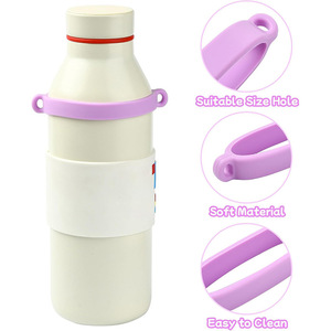 Factory Wholesale Eco-Friendly Reusable for Cup Silicone Sleeve Handle Strap Portable Cup Holder Grip Tumblers Bottles - Product Image 6