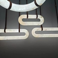 Lustre moderne en marbre à LED dimmable, CRI 90, pour salle à manger, design italien minimaliste haut de gamme, luminaire suspendu pour hôtel