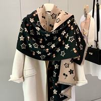Écharpe-châle longue et élégante pour femme, en polyester imitation cachemire, nouvelle collection automne, épaisse et chaude, à motif géométrique, style luxe léger