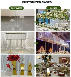 SMOOTH - Decoración para Centro de Mesa de Banquete, Piezas Colgantes de Acrílico Transparente, Soporte de Flores de Metal Dorado - Product Image 5