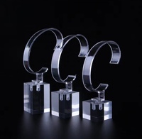 Présentoir de montre de luxe en plexiglas transparent avec support en C