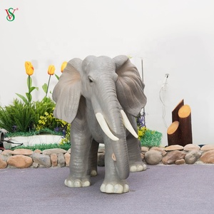 Vườn ngoài trời trang trí cuộc sống kích thước sợi thủy tinh nhựa voi tượng - Product Image 2