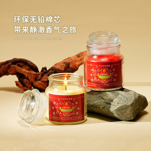 Vela Aromática Yuhuan Redonda Hecha a Mano con Cera de Soya Ecológica Decoración Navideña - Product Image 1