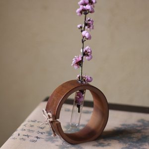 Jarrón decorativo Zen de bambú para ceremonia del té, material natural, adorno artesanal de estilo asiático - Product Image 2