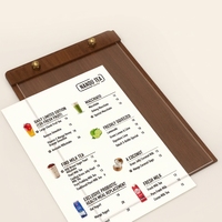 Support de menu en bois de noyer, présentoir de prix A4, cadre publicitaire de bureau pour café, mariage