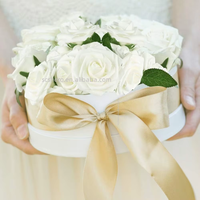 Fleurs artificielles, fausses roses à tiges, en plastique, réalistes, longue durée, pour bouquets de mariage DIY, blanches, pour douche nuptiale, Noël
