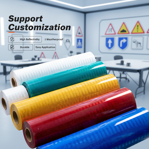 Film réfléchissant autocollant en acrylique de haute intensité 1,22 m x 45,7 m, matériau réfléchissant pour routes, <span class=keywords><strong>vinyle</strong></span> réfléchissant - Product Image 1