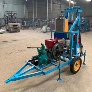 120 metri di profondità tipo impianto di perforazione piccolo idraulico Diesel ripiegato acqua di perforazione per pozzi macchina con avviamento elettrico - Product Image 4