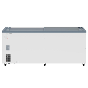 Congelador móvil de 78 pulgadas con vitrina curva y puerta corrediza de vidrio para supermercado, ideal para carne congelada, mariscos y aperitivos. - Product Image 2