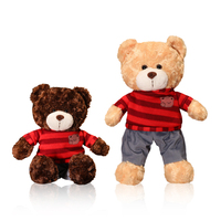 Vente en gros de vêtements de marque avec logo personnalisé peluche personnalisée nouveau design mignon ours en peluche marron jouet