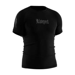 Rash Guard pour hommes chemises de Compression à manches courtes sans GI idéal pour BJJ <span class=keywords><strong>MMA</strong></span> lutte léger respirant élastique - Product Image 5