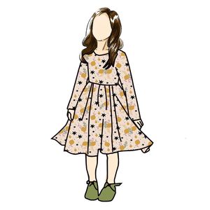 Vestidos de Niña Estilo Inglés Otoñal, Corte en A, Personalizados, 95% Algodón, Manga Larga, Estampado Floral, Ecológicos, para Bebés y Niños Pequeños, OEM/ODM - Product Image 5