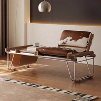Chaise vintage style Bauhaus, banc haut de gamme en cuir de vachette moderne pour la salle à manger, la maison, le bureau et le salon