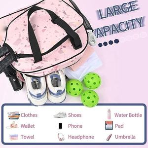 Sac de sport à bandoulière en polyester imperméable de haute qualité, durable, pour le pickleball, avec motif imprimé personnalisé, tendance - Product Image 1