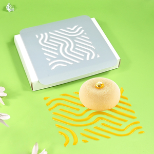 Fondant Silicone Mold 3D Chocolate Bar Mold Cake Decoration Wave Pattern Plating Stencil - Product Image 1