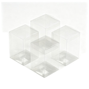 <b>Clear</b> Square PET Plastic <b>Box</b> Transparent Folding <b>Gift</b> Packaging Container for Craft and <b>Gift</b> Use - Product Image 2