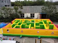 Offre Spéciale 10*10M géant interactif château gonflable labyrinthe enfants extérieur labyrinthe terrain de jeu gonflable à vendre