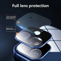 Coque de téléphone antichoc en aluminium avec protection intégrale 360° pour iPhone 11 12 13 14 15 16 17 Pro Max et verre trempé pour écran de confidentialité