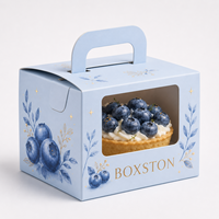 Boîte pliable auto-élevante personnalisée en matériaux recyclés imperméables pour emballage de boulangerie, avec doublure en éponge, fermeture magnétique et poignée pour gâteaux
