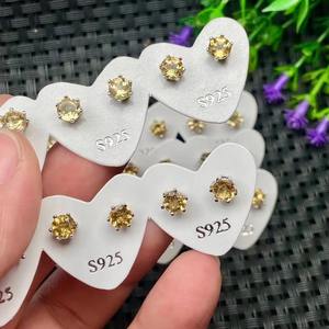 Серьги из натурального хрусталя с шестигранным 925 - Product Image 6