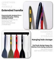 Spatule en silicone flexible antiadhésive résistante à la chaleur, outil de cuisine pour retourner le poisson, les œufs, les crêpes