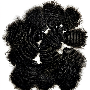 Harshath Hair Export Cheveux humains indiens Remy en vrac, tissage bouclé crépu, pointes pleines, double trame machine, 100g, permanente - Product Image 1