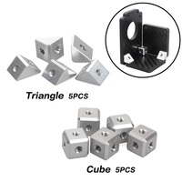 3D Printer Bagian M3 sekrup braket mur memperbaiki lembaran Blok Openbuild aluminium blok segitiga kubus Aksesori DIY