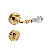 Serrure de porte en métal avec poignée en cristal, serrures silencieuses pour chambre à coucher, serrures magnétiques de sécurité antivol, serrures universelles séparées, accessoires de porte