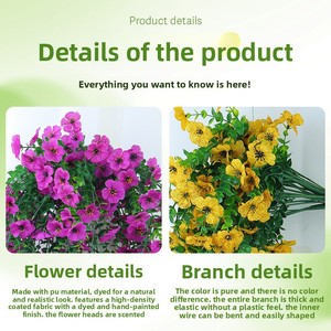 Flor Artificial Js de una Sola Rama, 75 cm, Roja, de Poliéster, Decoración Ornamental para el Hogar, Bodas y Fiestas - Product Image 5