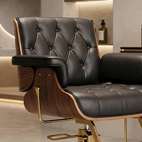 Fauteuil de Barbier de Luxe en Cuir Synthétique, Inclinable, Pivotant à 360 Degrés, Réglable en Hauteur, pour Salon de Coiffure (Vente en Gros)