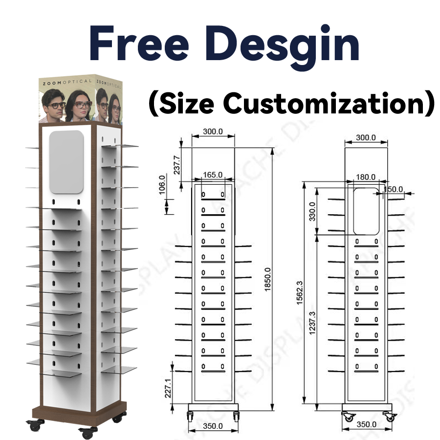 Apache Custom Metal Sunglasses Display Rack for Optical Boutiques, Fashion Retail Stores and Supermarket Eyewear Departments — view 3