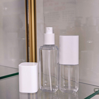 Flacon de parfum de luxe personnalisé 100 ml en PET blanc carré vide avec boîte d'emballage et bouchon à vis