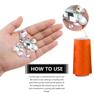 700 pz/scatola 2 fori per cucire Strass in acrilico Strass perline di diamanti a molte forme di Strass in resina con retro piatto per decorazioni - Product Image 4