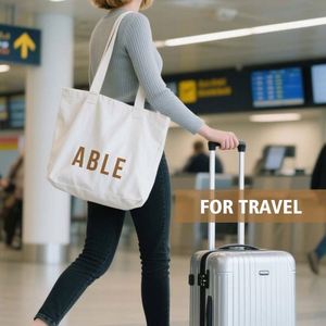 Bolsa de Compras de Lona con Impresión Personalizada, Botón de Presión Metálico, Asa Larga para el Hombro, Bolsillo Integrado, Refuerzo Cruzado - Product Image 4