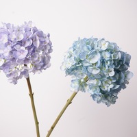 Bunga Hydrangea Buatan Tangkai Tunggal Sentuhan Realistis untuk Dekorasi Pernikahan, Hotel, Acara, Rangkaian Bunga, Hiasan