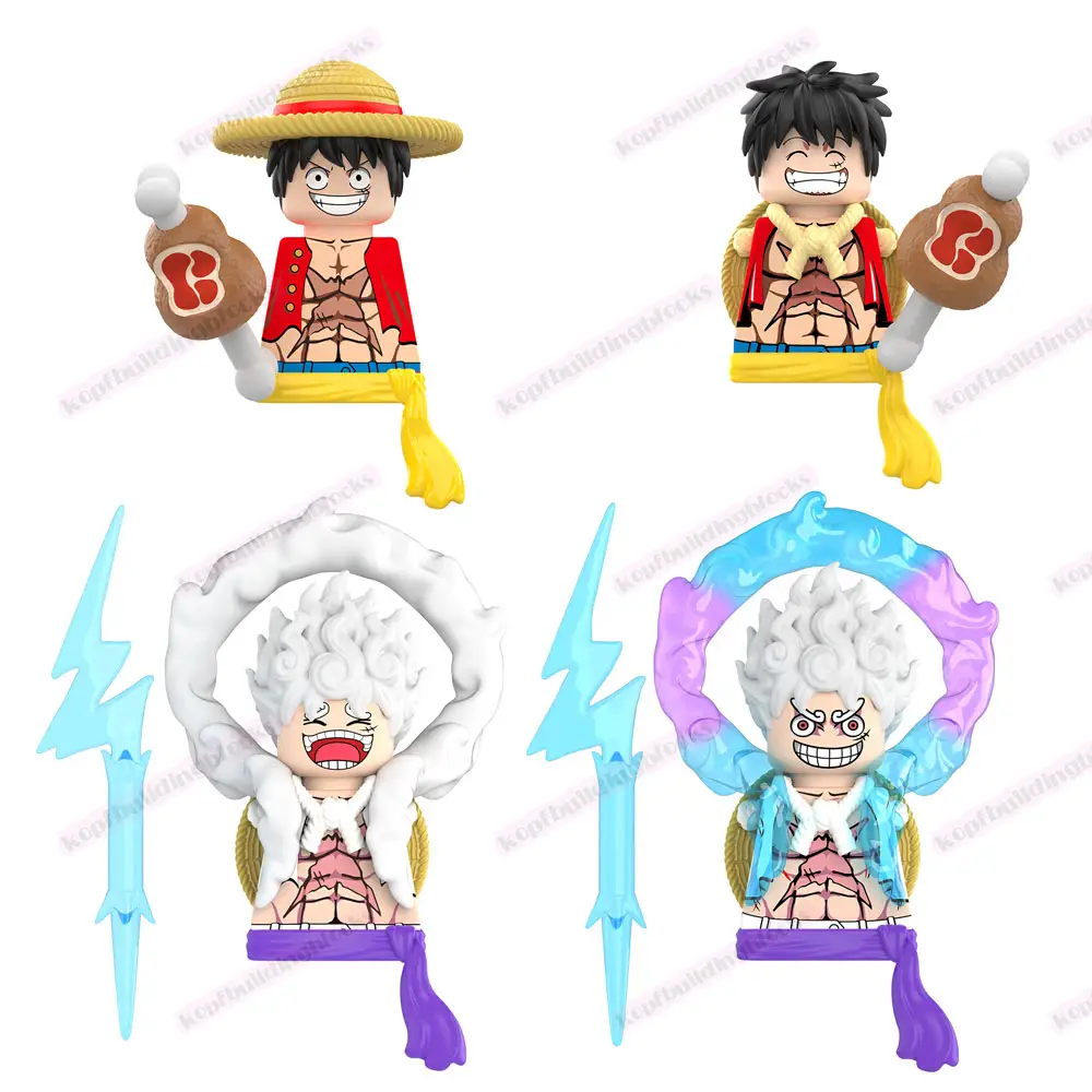 Dy601dy602 Cartoon Anime De Strohoed Aap D Luffy Gear 5 Piraten Kapitein Bouwsteen Figuur Kinderen Verzamelen Speelgoed