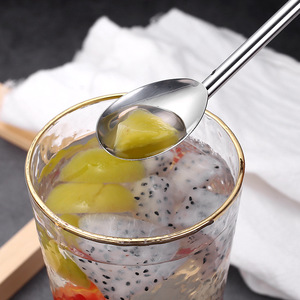 Juego de Cucharas y Pajitas Reutilizables de Acero Inoxidable 304 al por Mayor |   Agitador de Bebidas con Mango Largo, Varilla para Mezclar Cócteles para Bar - Product Image 4