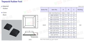 WSS Tall Square Adhesive <strong>Rubber</strong> Bumper Pads - <strong>Rubber</strong> <strong>Feet</strong> for Speakers, <strong>Electronics</strong>, Furniture, Appliances, Audio Equipment - Product Image 5