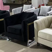 Usine de Offre Spéciale personnalisé haut de gamme doux confortable salon canapé en acier ensemble de meubles siège unique loisirs Villa usage domestique