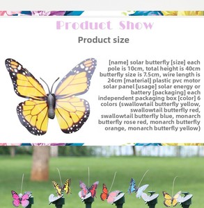 Giocattolo Decorativo Elettrico Solare a Forma di Farfalla e Colibrì in Plastica per Giardino - Product Image 5