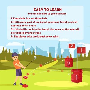 Outdoor 6-Buckets Backyard Putting <strong>Swing</strong> Trainer Golf Practice Games Golf Holes Game Golf Bucket Game <strong>with</strong> Flags