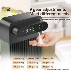 Distributeur de savon moussant automatique sans contact à double tête rechargeable par USB 400ml+400ml, écologique, sur pied, pour usage hôtelier - Product Image 4