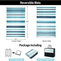 Tapis réversible en polypropylène tissé, nouveauté, imperméable, lavable, pour l'extérieur, voyage, maison, jardin, patio, cour, terrasse, pique-nique