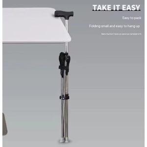 <b>Lightweight</b> Multi-Functional Anti-Slip Elderly Cane Portable Outdoor Triangular Folding Hiking Stick with <b>Iron</b> Tip Modern Style - Product Image 4